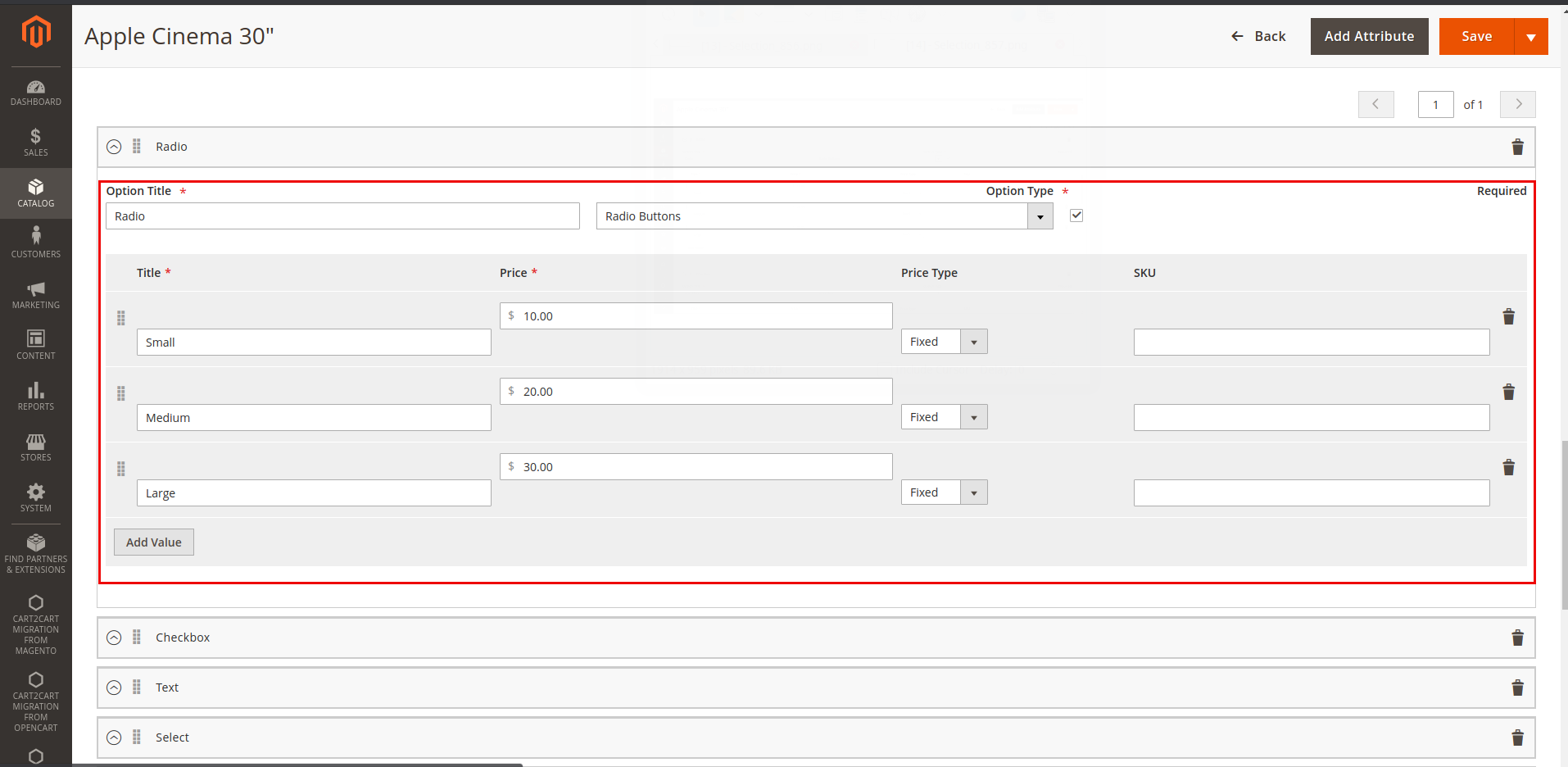 create product variants