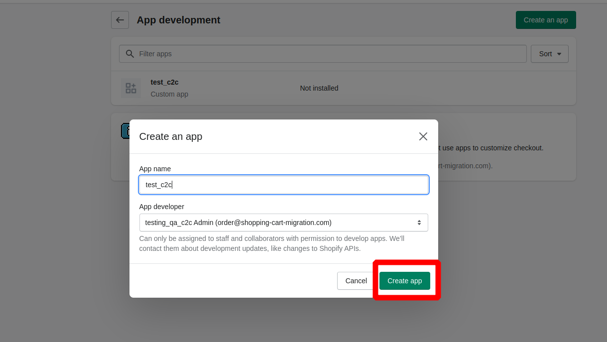 shopify api token