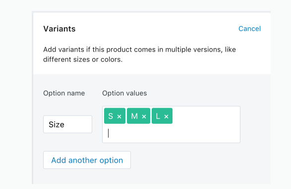 shopify product attributes