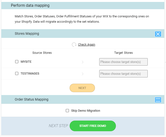transferring website from wix to shopify