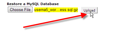 How do I restore a MySQL database from an sql dump?