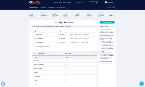 Full Migration Setup and Insurance