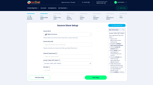 Click to enlarge the image Source Store Connection Setup