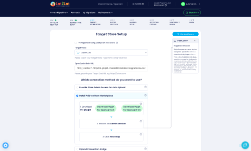 Click to enlarge the image Target Store Setup with OpenCart