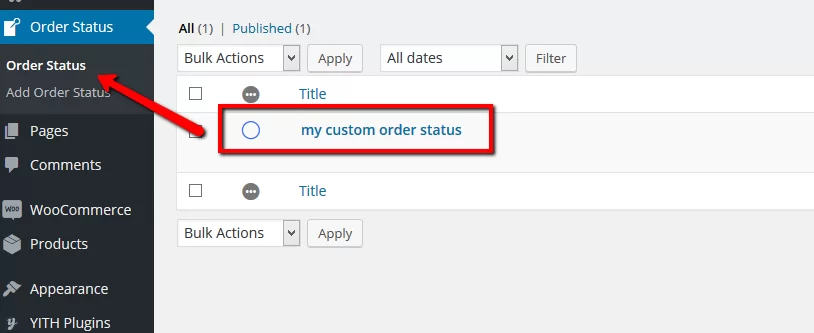custom order status mapping
