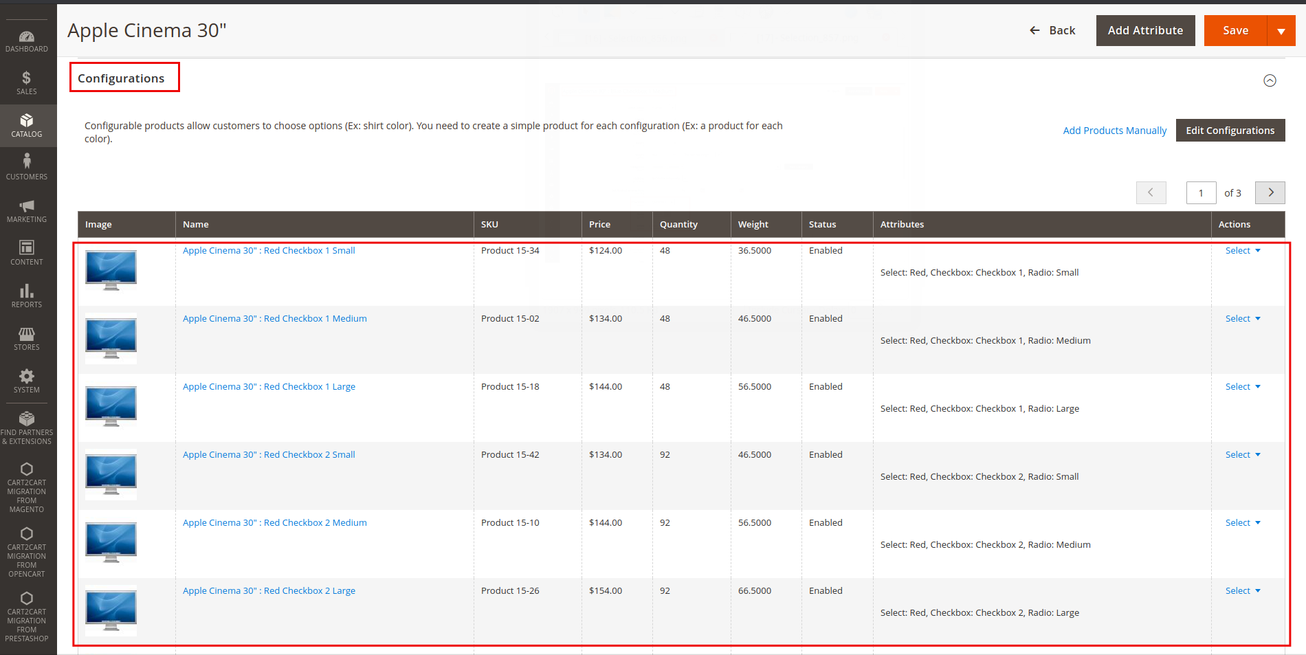 create product variants