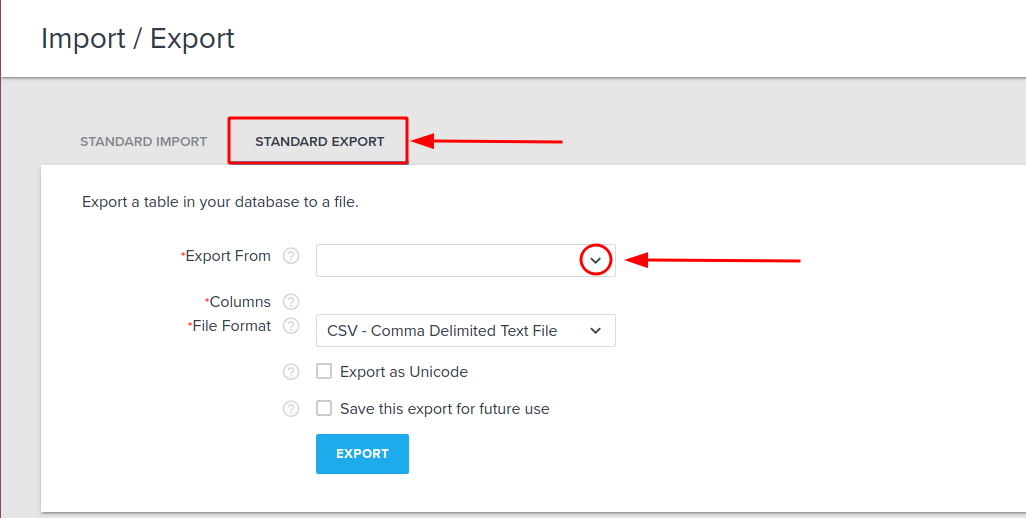 how to export files from volusion in csv format