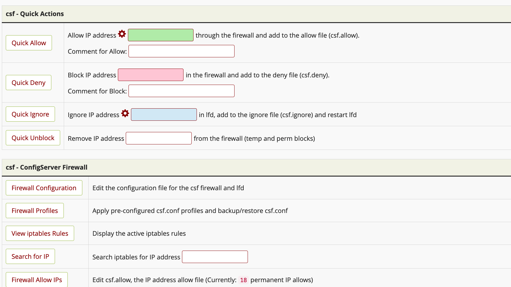 Quick Allow button in ConfigServer Security&Firewall in WHM for adding Cart2Cart IPs