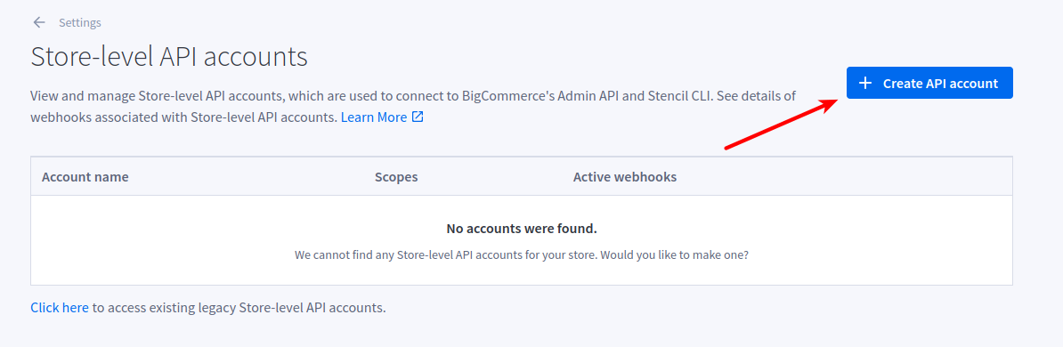 BigCommerce API Path and API Token