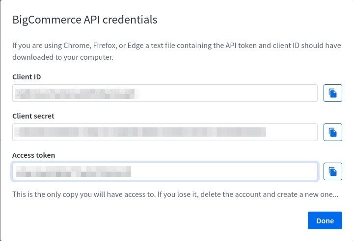 Api credentials