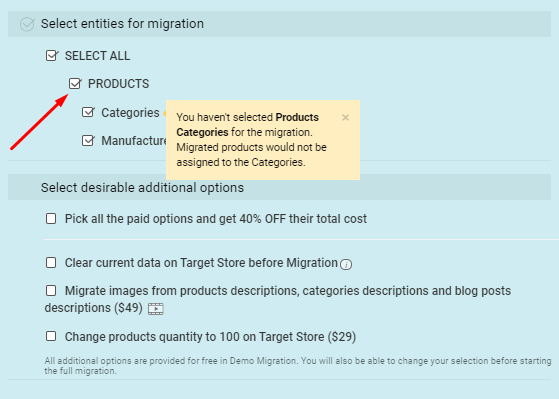 opencart import products