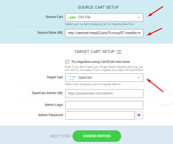 opencart import products