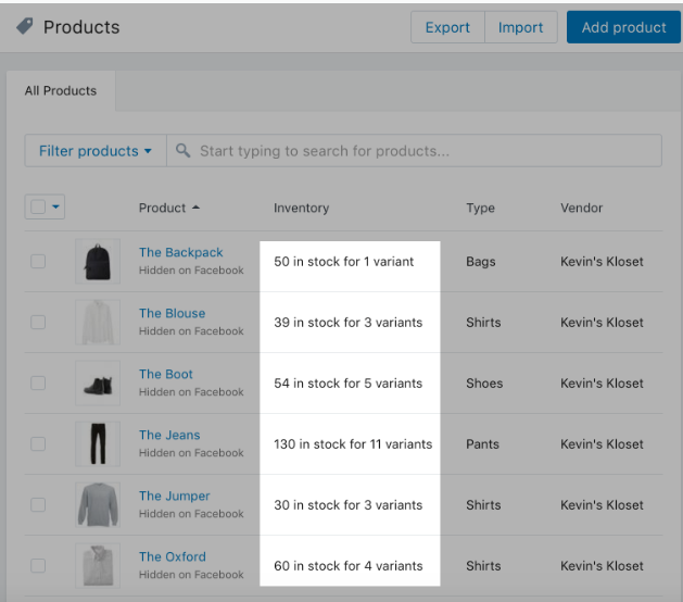 shopify product attributes