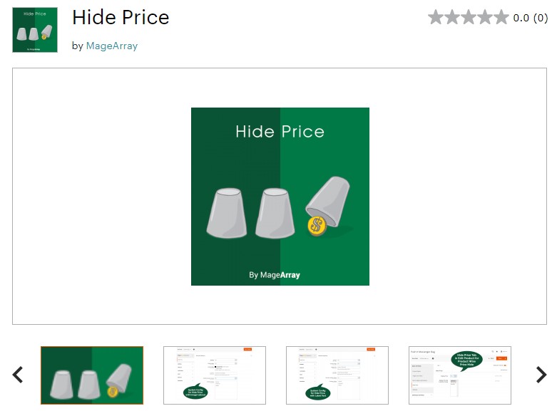 magento hide price for some products