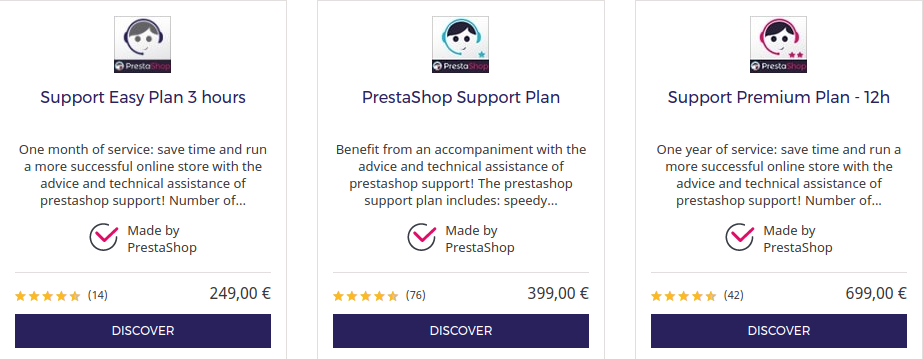 Prestashop support plan