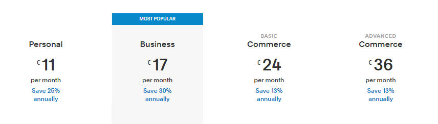 squarespace vs. wix pricing