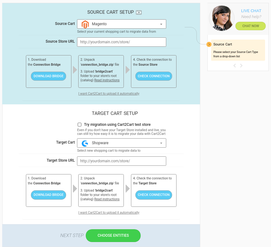 Magento to Shopware carts