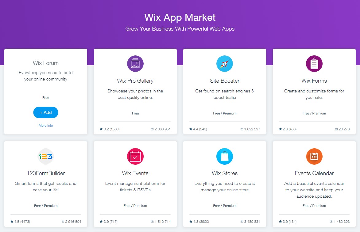 Google Drive, Wix App Market