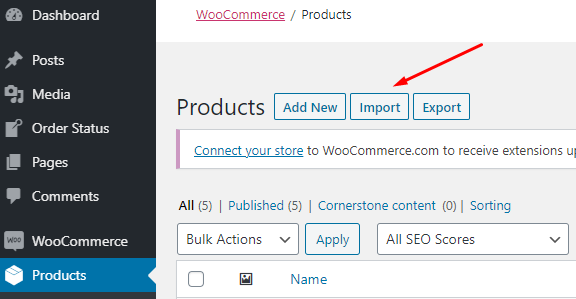 how to export woocommerce products
