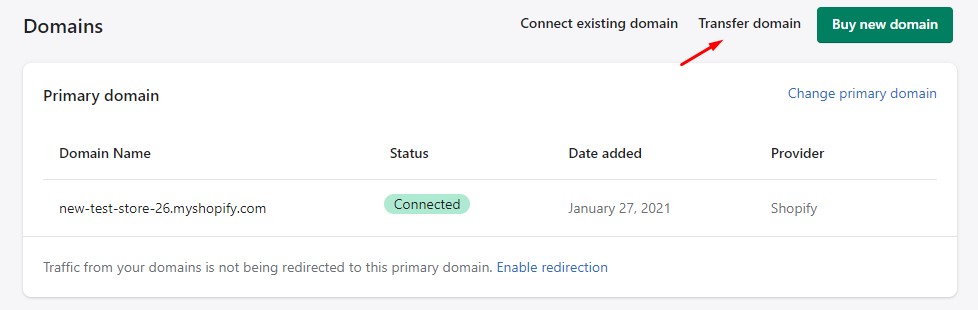 Transfer a Domain to