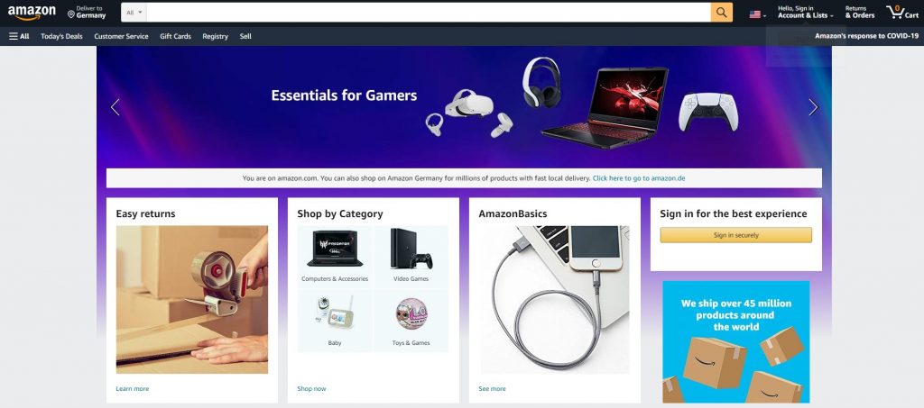 ecommerce website features