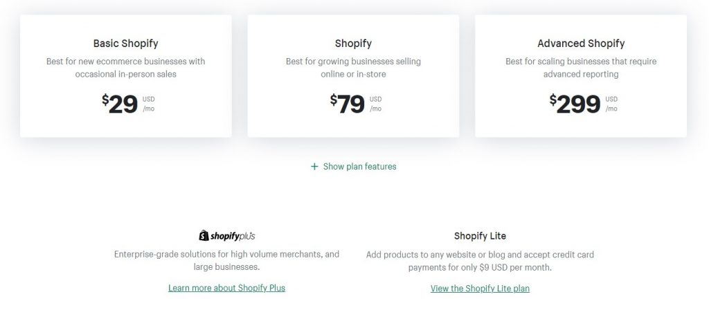 Shopify Pricing