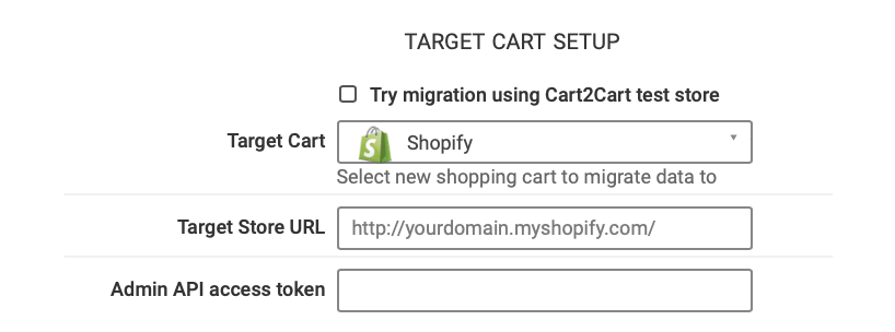 magento Shopify target