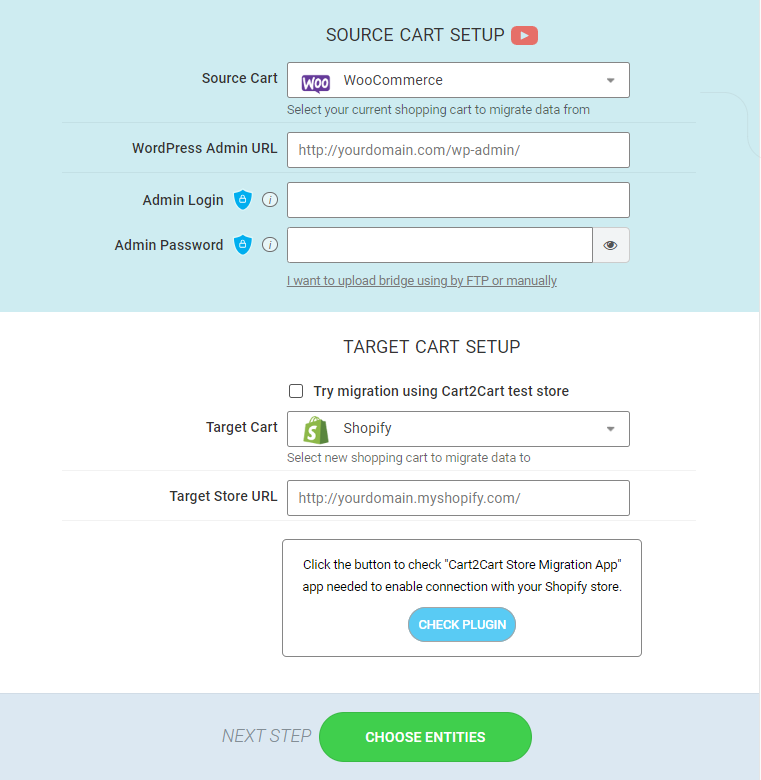 WordPress to Shopify with Cart2Cart