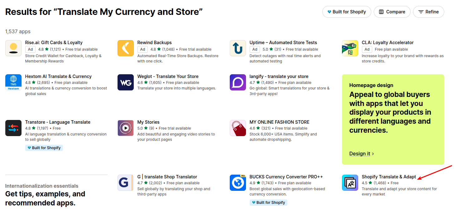 shopify multiple languages