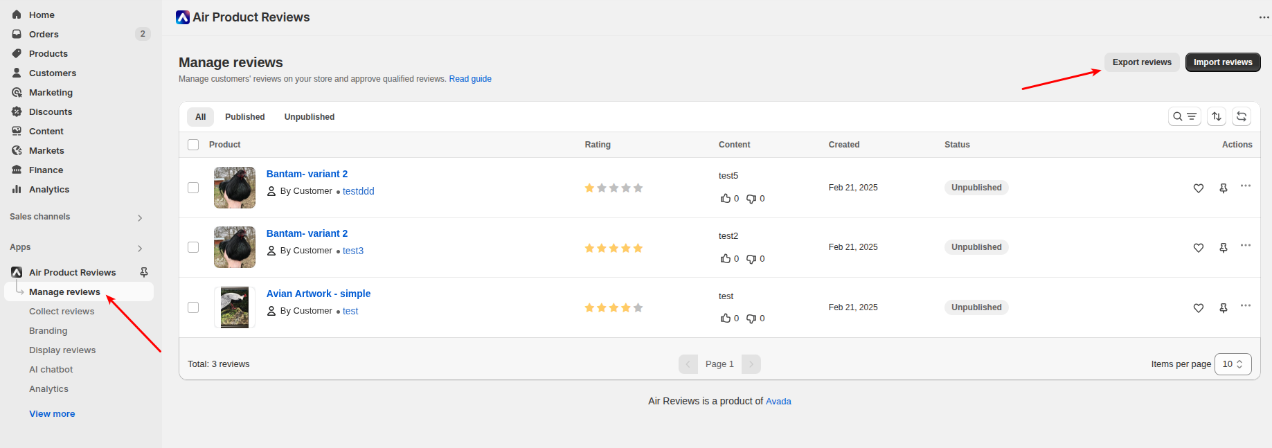 Exporting Shopify Product Reviews for data migration