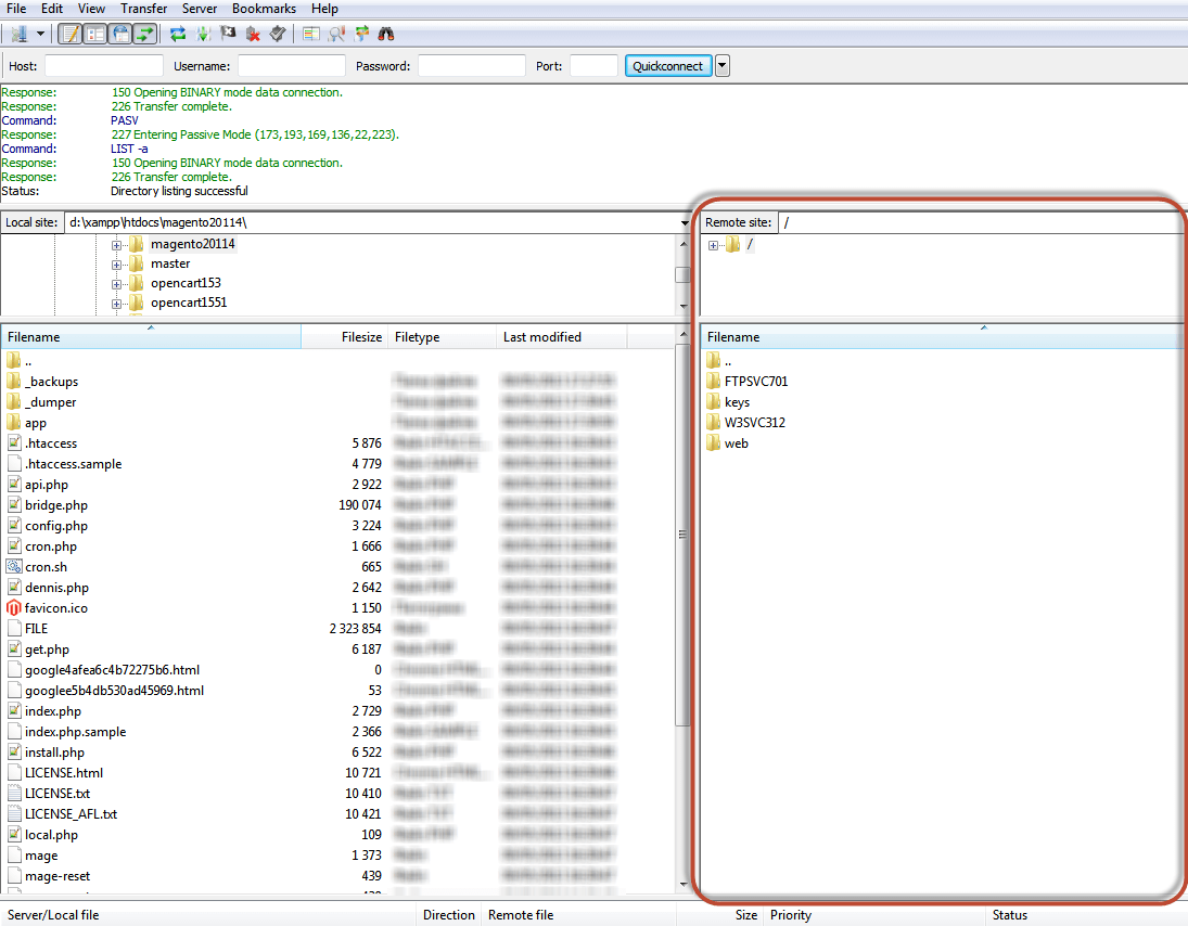 Check the structure of folders on the 3DCart server