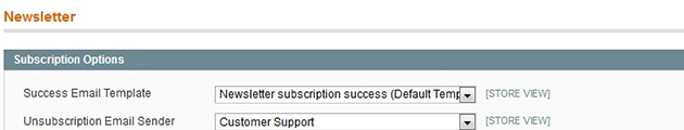 Configuring a newsletter settings