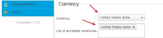 Default currency is undefined