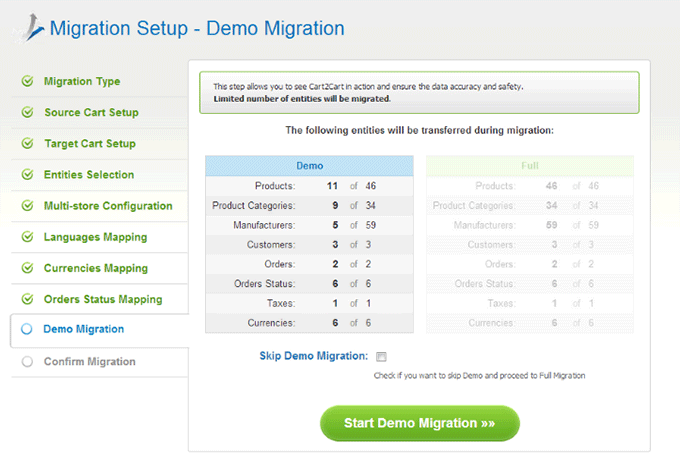 Demo Migration How to Migrate from CubeCart to PrestaShop