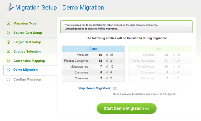 Perform Demo Migration How to Migrate from osCommerce to Shopify