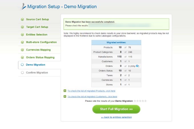 Perform Demo Migration How to Migrate Magento to PrestaShop