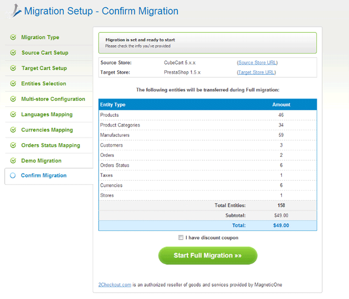 Full Migration How to Migrate from CubeCart to PrestaShop