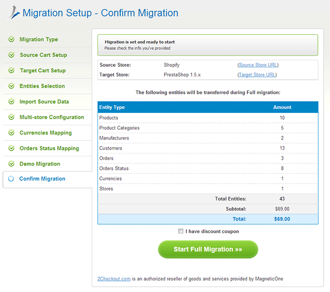 Perform Full Migration How to Migrate from Shopify to PestaShop