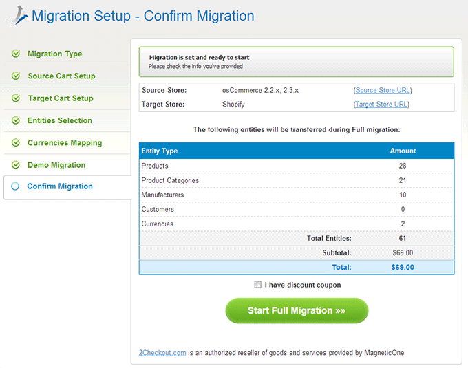 Perform Full Migration How to Migrate from osCommerce to Shopify