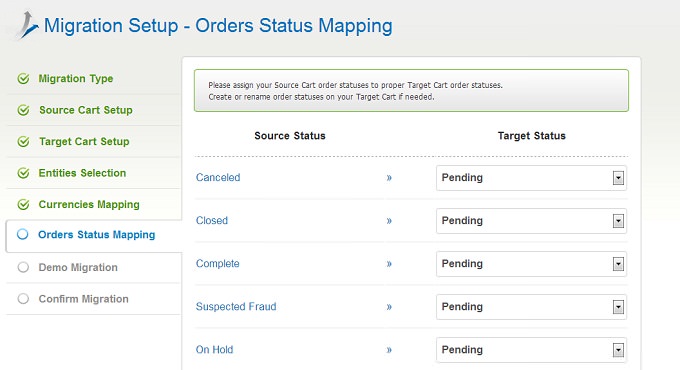 Order Statuses Mapping How to Migrate Magento to osCommerce