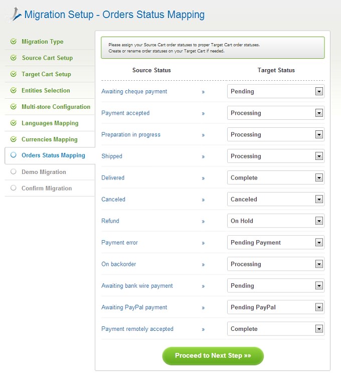 Orders Status Mapping How to migrate PrestaShop to Magento