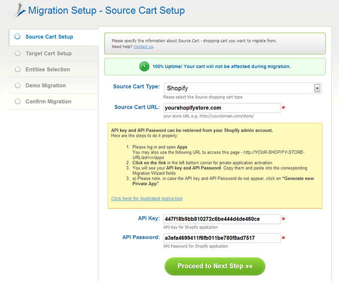 Setup Source Cart How to Migrate from Shopify to PestaShop