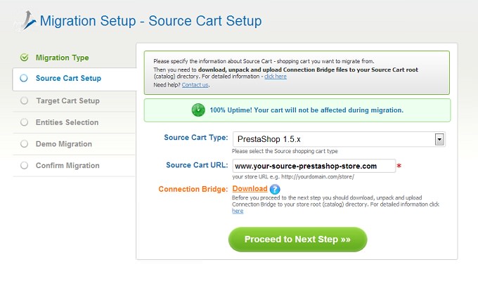 Select Source Cart How to migrate PrestaShop to osCommerce