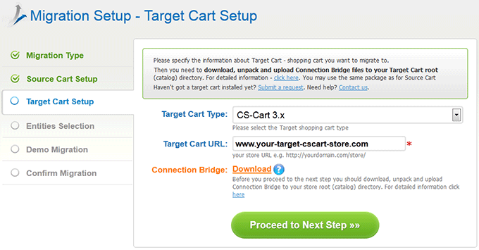 Setup Target Cart How to Migrate osCommerce to CS-Cart