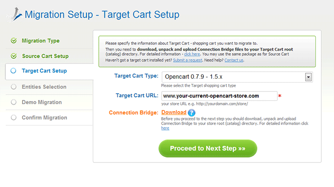 Choose Target Cart How to Migrate from Zen Cart to OpenCart